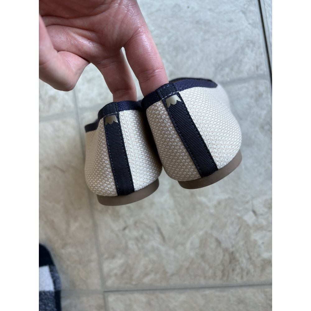 Birdies Blackbird Eggshell & Navy Knit Woven Loafers Balllet flat Slipons SZ 6.5 - Picture 4 of 8